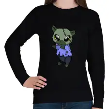 PRINTFASHION Kenny, a capybara zombi jelmezben - Női pulóver - Fekete női pulóver, kardigán