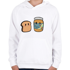 PRINTFASHION Kenyér és mogyoróvaj - Gyerek kapucnis pulóver - Fehér
