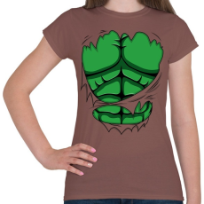 PRINTFASHION Képregényes hasizom - Női póló - Mogyoróbarna