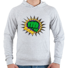 PRINTFASHION Képregényes ököl - Férfi kapucnis pulóver - Sport szürke férfi pulóver, kardigán