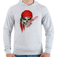 PRINTFASHION Kerchief koponya - Férfi kapucnis pulóver - Sport szürke férfi pulóver, kardigán