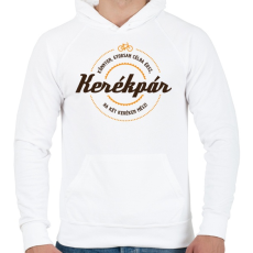 PRINTFASHION kerekpar-brown-orange - Férfi kapucnis pulóver - Fehér