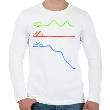 PRINTFASHION kerékpáros élet - Férfi hosszú ujjú póló - Fehér férfi póló