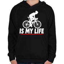 PRINTFASHION Kerékpáros póló - Gyerek kapucnis pulóver - Fekete gyerek pulóver, kardigán
