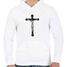 PRINTFASHION Kereszt - Férfi kapucnis pulóver - Fehér