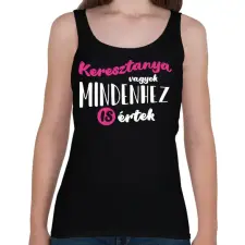 PRINTFASHION Keresztanya vagyok - fehér - Női atléta - Fekete női trikó