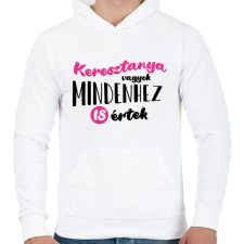 PRINTFASHION Keresztanya vagyok - fekete - Férfi kapucnis pulóver - Fehér férfi pulóver, kardigán