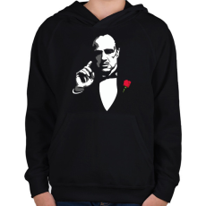 PRINTFASHION Keresztapa, The godfather - Gyerek kapucnis pulóver - Fekete