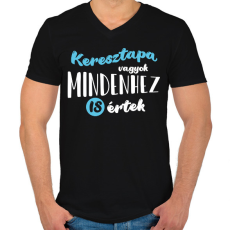 PRINTFASHION Keresztapa vagyok - fehér - Férfi V-nyakú póló - Fekete