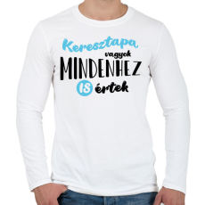 PRINTFASHION Keresztapa vagyok - fekete - Férfi hosszú ujjú póló - Fehér