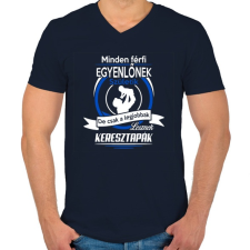 PRINTFASHION Keresztapák - Férfi V-nyakú póló - Sötétkék férfi póló