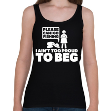 PRINTFASHION Kérlek, elmehetek pecázni...? - Női atléta - Fekete női trikó