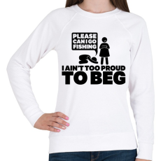 PRINTFASHION Kérlek, elmehetek pecázni...? - Női pulóver - Fehér