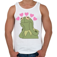 PRINTFASHION Kermit in love - Férfi atléta - Fehér