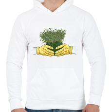 PRINTFASHION Kertész - Férfi kapucnis pulóver - Fehér