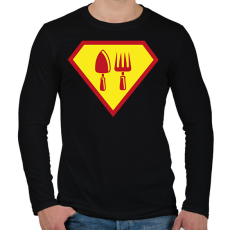 PRINTFASHION Kertész szuperhős - Férfi hosszú ujjú póló - Fekete