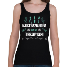 PRINTFASHION Kertészkedés a terápiám - Női atléta - Fekete női trikó