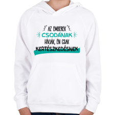 PRINTFASHION Kertészkedés - Gyerek kapucnis pulóver - Fehér gyerek pulóver, kardigán