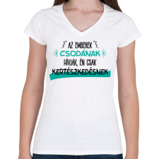 PRINTFASHION Kertészkedés - Női V-nyakú póló - Fehér női póló