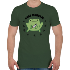 PRINTFASHION Késes béka - Férfi póló - Katonazöld