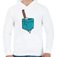 PRINTFASHION Késes zseb - Férfi kapucnis pulóver - Fehér férfi pulóver, kardigán
