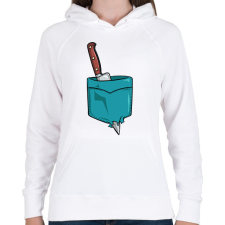 PRINTFASHION Késes zseb - Női kapucnis pulóver - Fehér női pulóver, kardigán