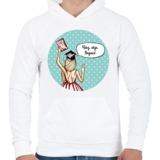 PRINTFASHION Kész, vége, megvan! - Férfi kapucnis pulóver - Fehér
