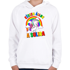 PRINTFASHION Készen állok a sulira - Gyerek kapucnis pulóver - Fehér gyerek pulóver, kardigán