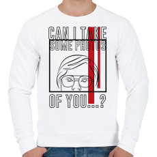 PRINTFASHION Készíthetek rólad pár fotót...? - Férfi pulóver - Fehér
