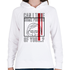 PRINTFASHION Készíthetek rólad pár fotót...? - Női kapucnis pulóver - Fehér női pulóver, kardigán