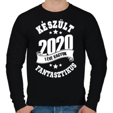 PRINTFASHION Készült 2020 - 1 éve vagyok fantasztikus - Férfi pulóver - Fekete férfi pulóver, kardigán