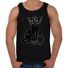 PRINTFASHION Két fejű cica - Férfi atléta - Fekete