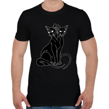 PRINTFASHION Két fejű cica - Férfi póló - Fekete férfi póló