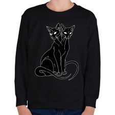 PRINTFASHION Két fejű cica - Gyerek pulóver - Fekete gyerek pulóver, kardigán