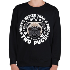 PRINTFASHION Két kutya jobb mint egy - Gyerek pulóver - Fekete