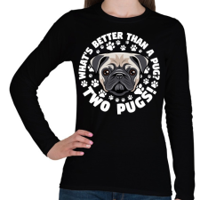PRINTFASHION Két kutya jobb mint egy - Női hosszú ujjú póló - Fekete női póló