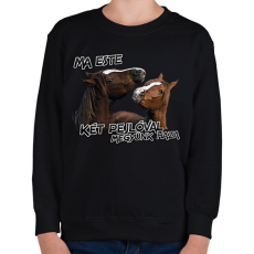 PRINTFASHION Két pejló (Delta) - Gyerek pulóver - Fekete