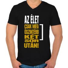 PRINTFASHION Két sör után - Férfi V-nyakú póló - Fekete férfi póló