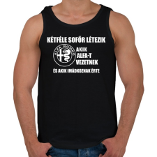 PRINTFASHION Kétféle Alfa Sofőr - Férfi atléta - Fekete atléta, trikó