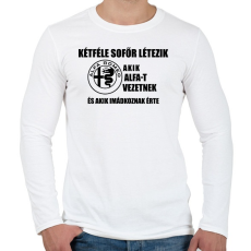 PRINTFASHION Kétféle Alfa Sofőr - Férfi hosszú ujjú póló - Fehér