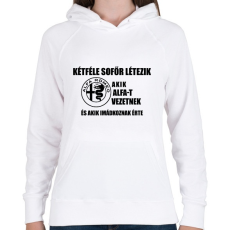 PRINTFASHION Kétféle Alfa Sofőr - Női kapucnis pulóver - Fehér