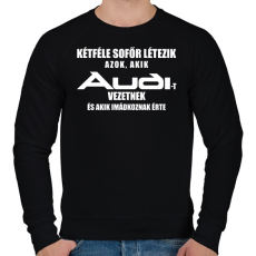 PRINTFASHION Kétféle Audi Sofőr - Férfi pulóver - Fekete
