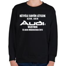 PRINTFASHION Kétféle Audi Sofőr - Gyerek pulóver - Fekete gyerek pulóver, kardigán