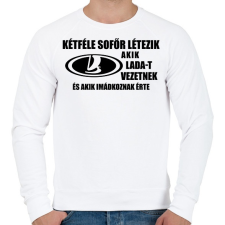 PRINTFASHION Kétféle sofőr: Lada - Férfi pulóver - Fehér férfi pulóver, kardigán