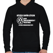 PRINTFASHION Kétféle VW Sofőr - Férfi kapucnis pulóver - Fekete férfi pulóver, kardigán