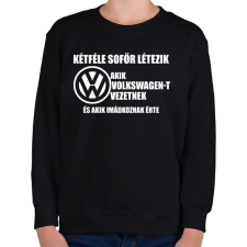 PRINTFASHION Kétféle VW Sofőr - Gyerek pulóver - Fekete gyerek pulóver, kardigán