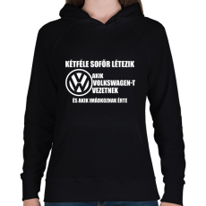 PRINTFASHION Kétféle VW Sofőr - Női kapucnis pulóver - Fekete