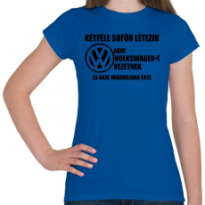 PRINTFASHION Kétféle VW Sofőr - Női póló - Királykék