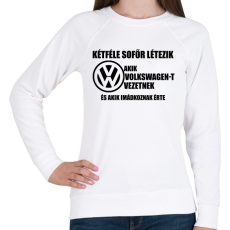 PRINTFASHION Kétféle VW Sofőr - Női pulóver - Fehér