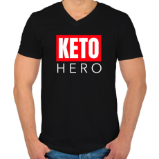 PRINTFASHION KETO HERO - Férfi V-nyakú póló - Fekete
